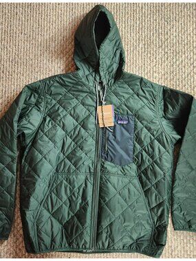 Patagonia Diamond Quilted Bomber Hoody Jacket XXL Men Pinyon Green NWT WOW!!!